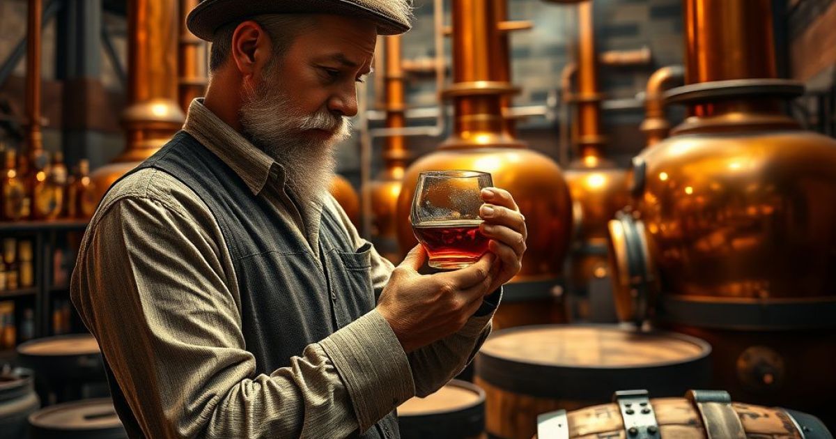 Ditillateur analysant le résultat de son alcool