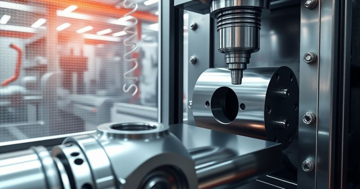 Machine automatisée dans une usine qui a pour but de polir des pièces en fer, métal ou aluminium.