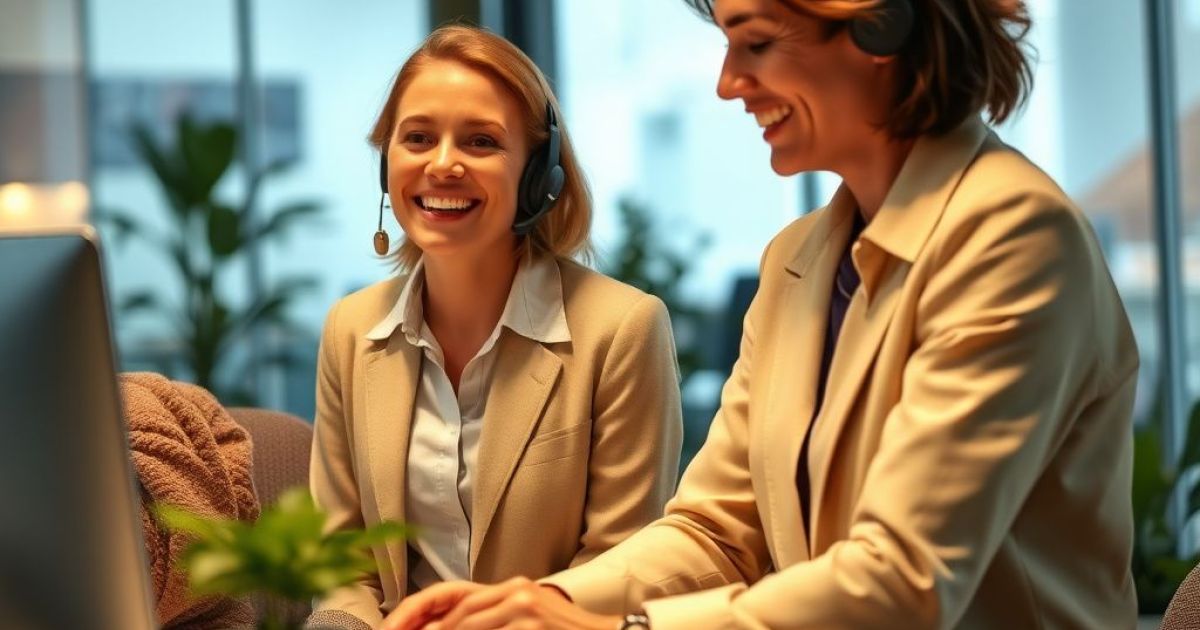 Deux conseillères clientèles au téléphone en train de conseiller le client sur le meilleur choix à faire